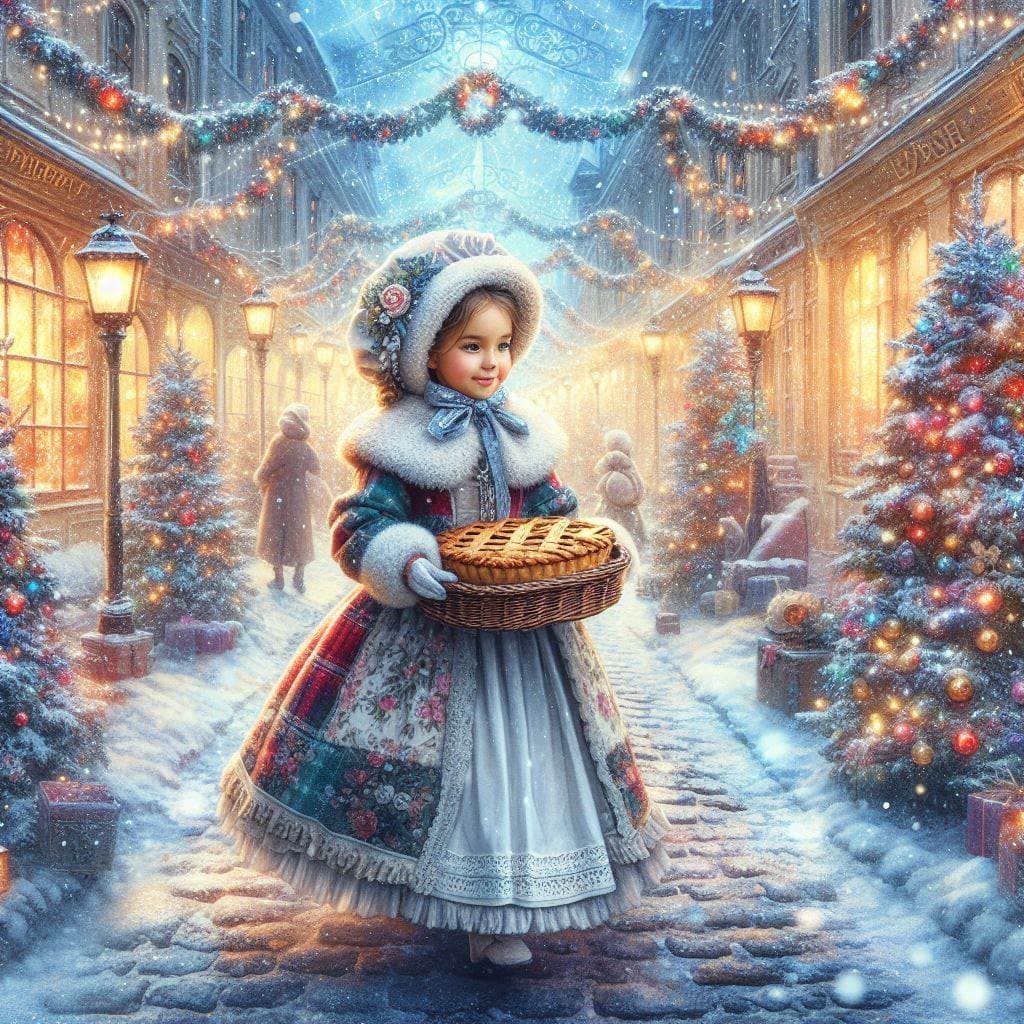 Victorian Girl Christmas Street