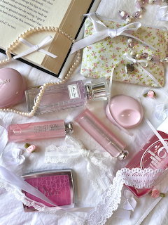 Pink Coquette Makeup Flatlay