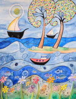Whimsical Ocean Boats