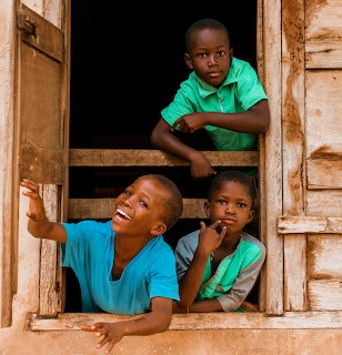 African Children at Window
