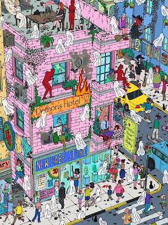 Haunted City Street Illustration