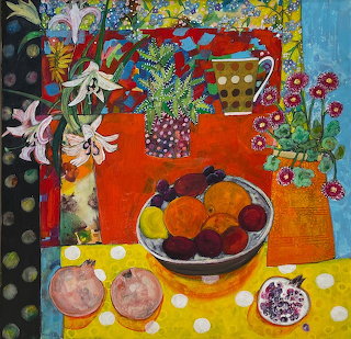 Lilies & Pomegranates Still Life