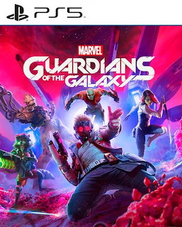 Marvel's Guardians of the Galaxy PS5 game cover with the team of heroes