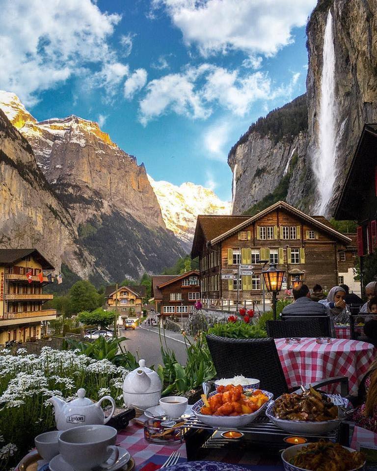 Swiss Village Waterfall View