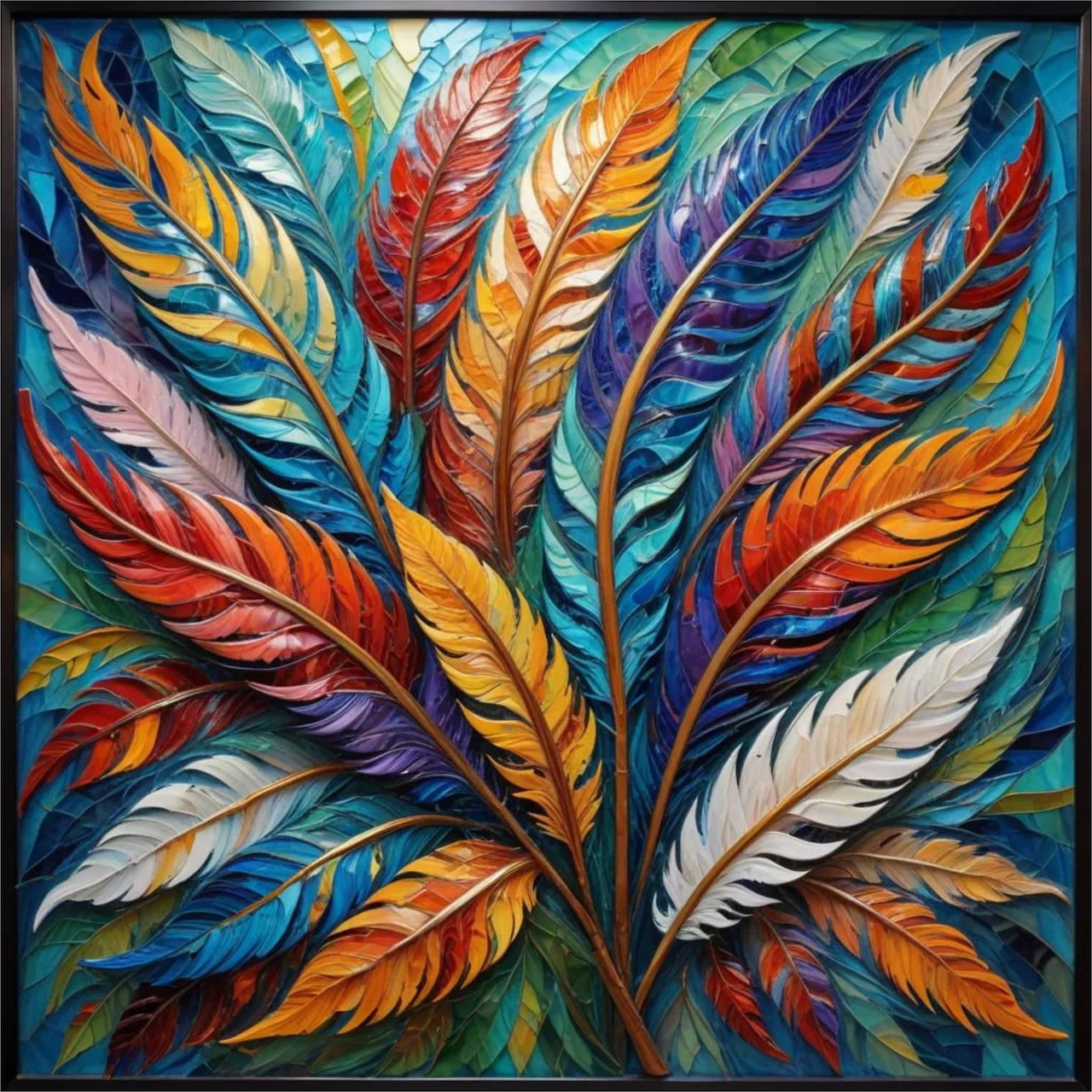 Colorful Feather Burst