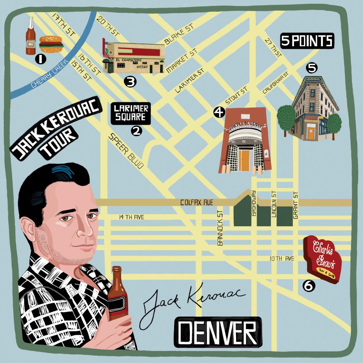 Jack Kerouac Denver Tour Map