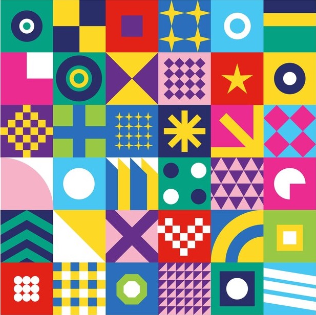 Colorful Geometric Pattern Grid