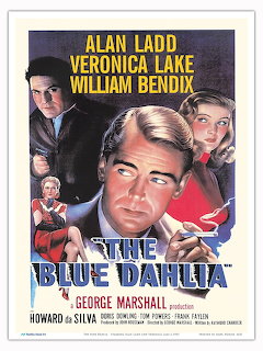 The Blue Dahlia vintage movie poster with Alan Ladd, Veronica Lake, and William Bendix