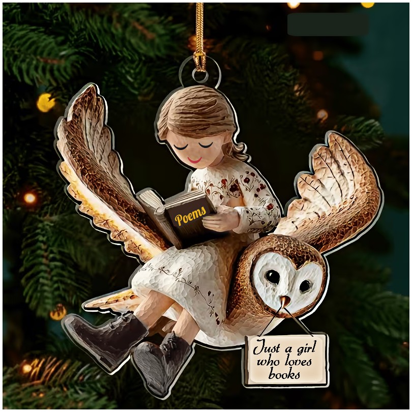 Girl Reading Owl Ornament