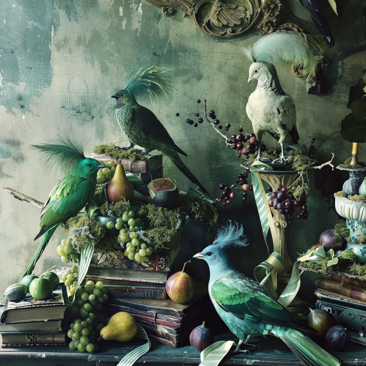 Exotic Birds Still Life