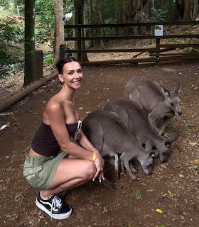 Woman with Kangaroos