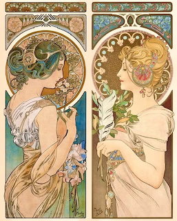 Primrose and Feather Alphonse Mucha