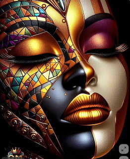 Colorful Mosaic Face Art