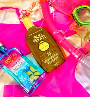 Tropical Beach Essentials Flatlay