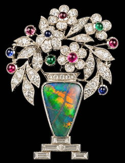 Art Deco Opal Brooch