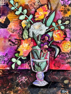 Mixed Media Floral Collage