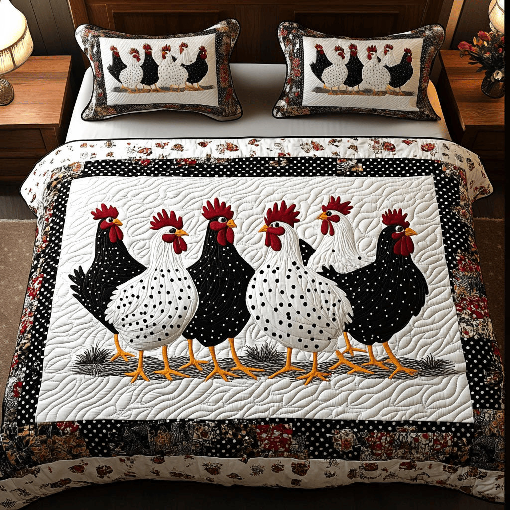 Chicken Quilt Bedding Set