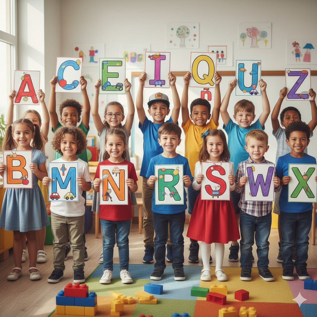 Children With Alphabet Letters