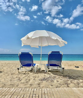 Beach Chairs Under Umbrella