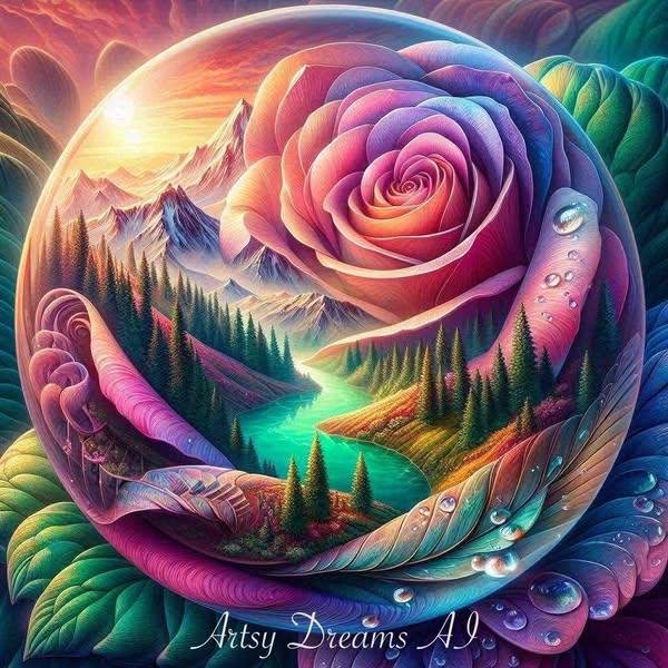 Fantasy Rose Landscape