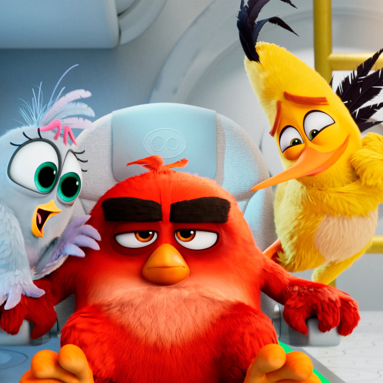 Angry Birds characters Red, Chuck and Matilda from the animated movie