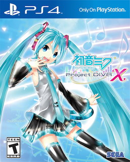 Anime girl with teal twin-tails on PS4 game cover, Hatsune Miku Project DIVA X
