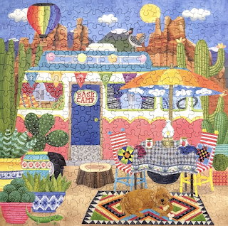 Desert Camping Quilt Scene