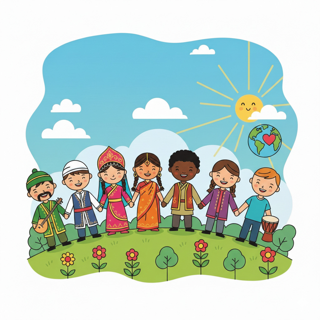 Diverse Children Cartoon