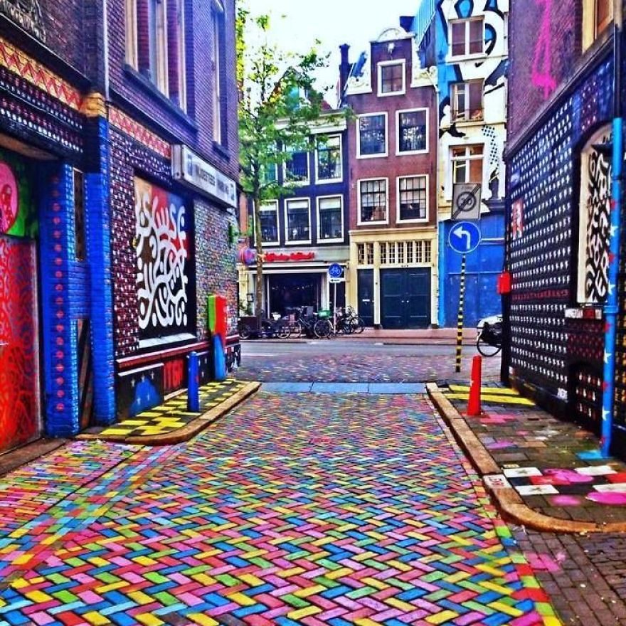 Colorful Amsterdam Street Scene