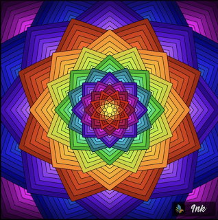Rainbow Mandala Star