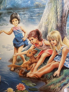 Children Playing with Dog