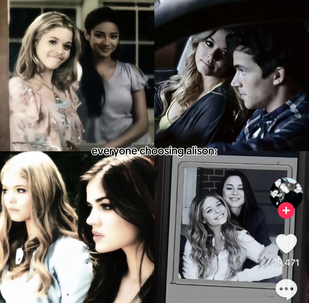 Four-panel collage of young women and a young man with a framed photo and subtitle text