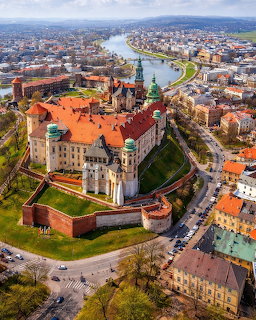 Wawel Castle Kraków Aerial