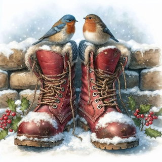 Christmas Robins Boots