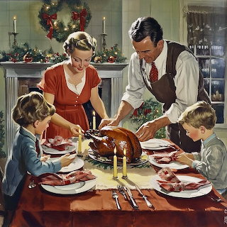 Vintage Family Thanksgiving Dinner