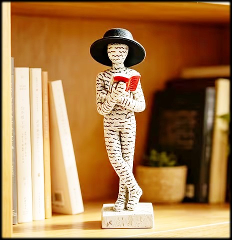 Resin Figure with Book