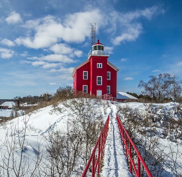 Marquette Harbour Lighthouse Winter