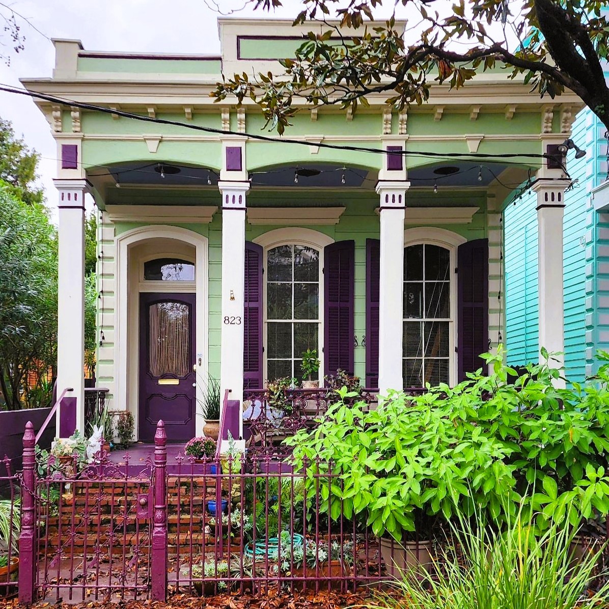Purple Victorian Porch House