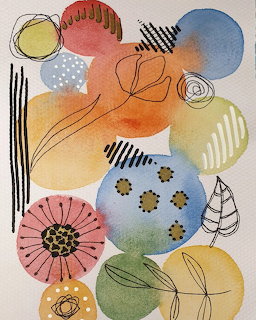 Abstract Geometric Floral Collage