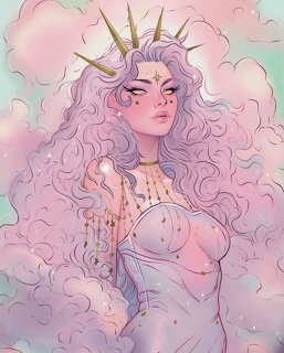Purple Haired Fantasy Woman