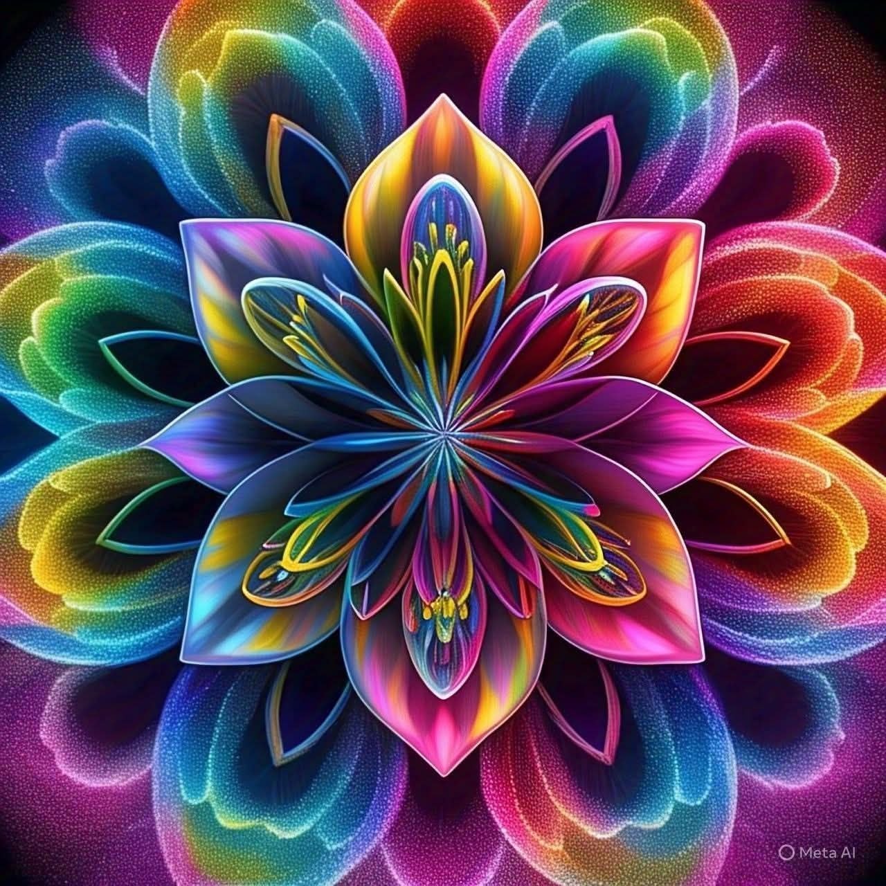 Rainbow Mandala Flower