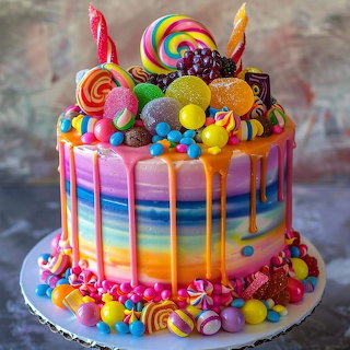 Rainbow Candy Cake