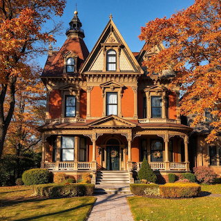 Victorian Mansion in Autumn