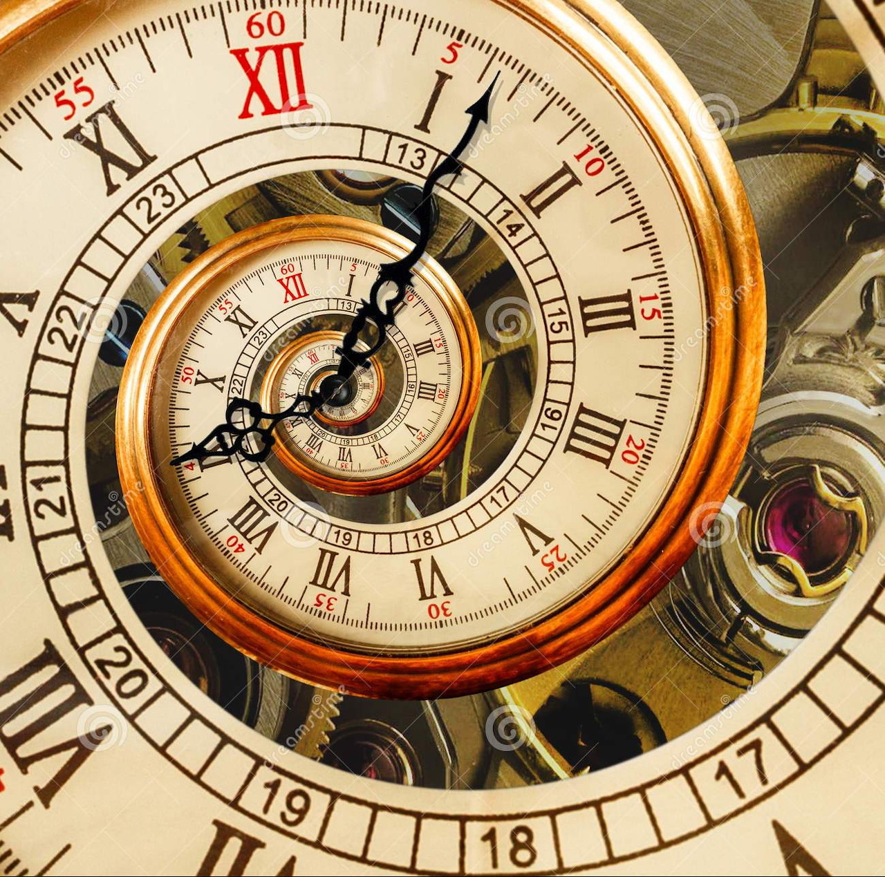 Spiral Clock Droste Effect