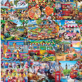 Colorful Puzzle Collage Grid