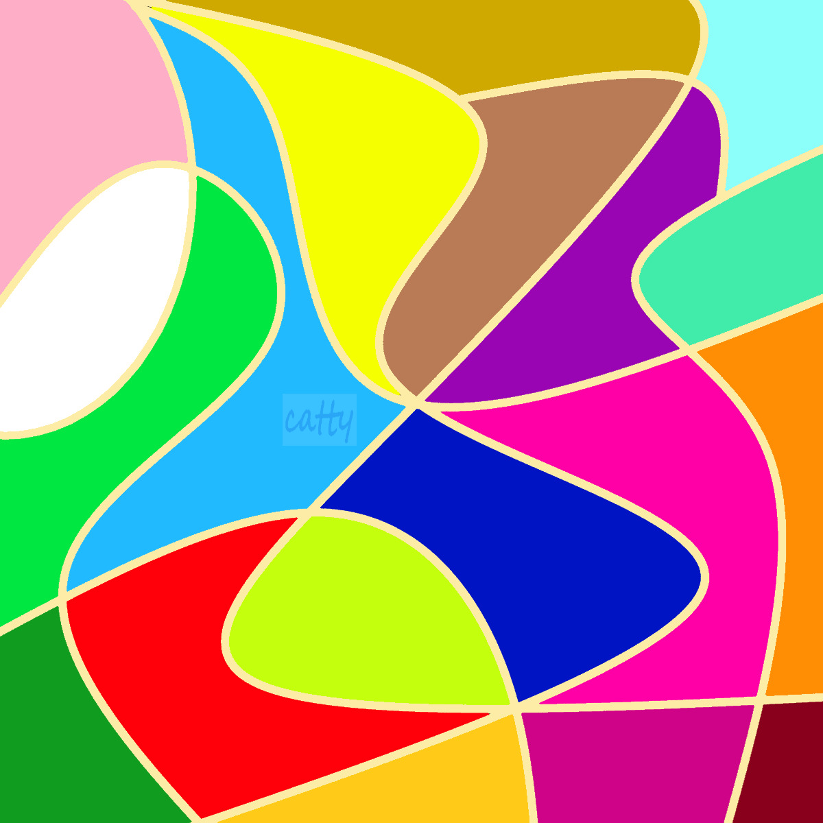 Abstract Colorful Curved Shapes