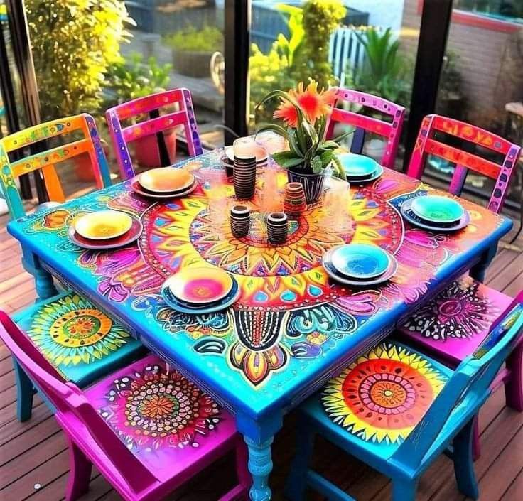 Colorful Dining Table Set