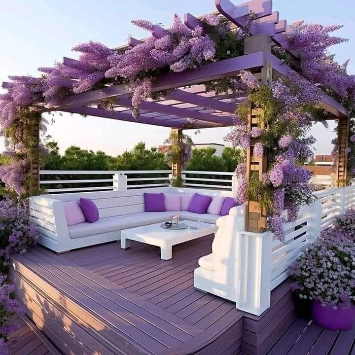 Purple Wisteria Garden Pergola