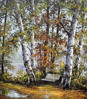 Birch Trees by Water