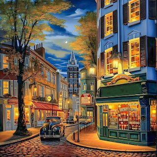 Evening City Street